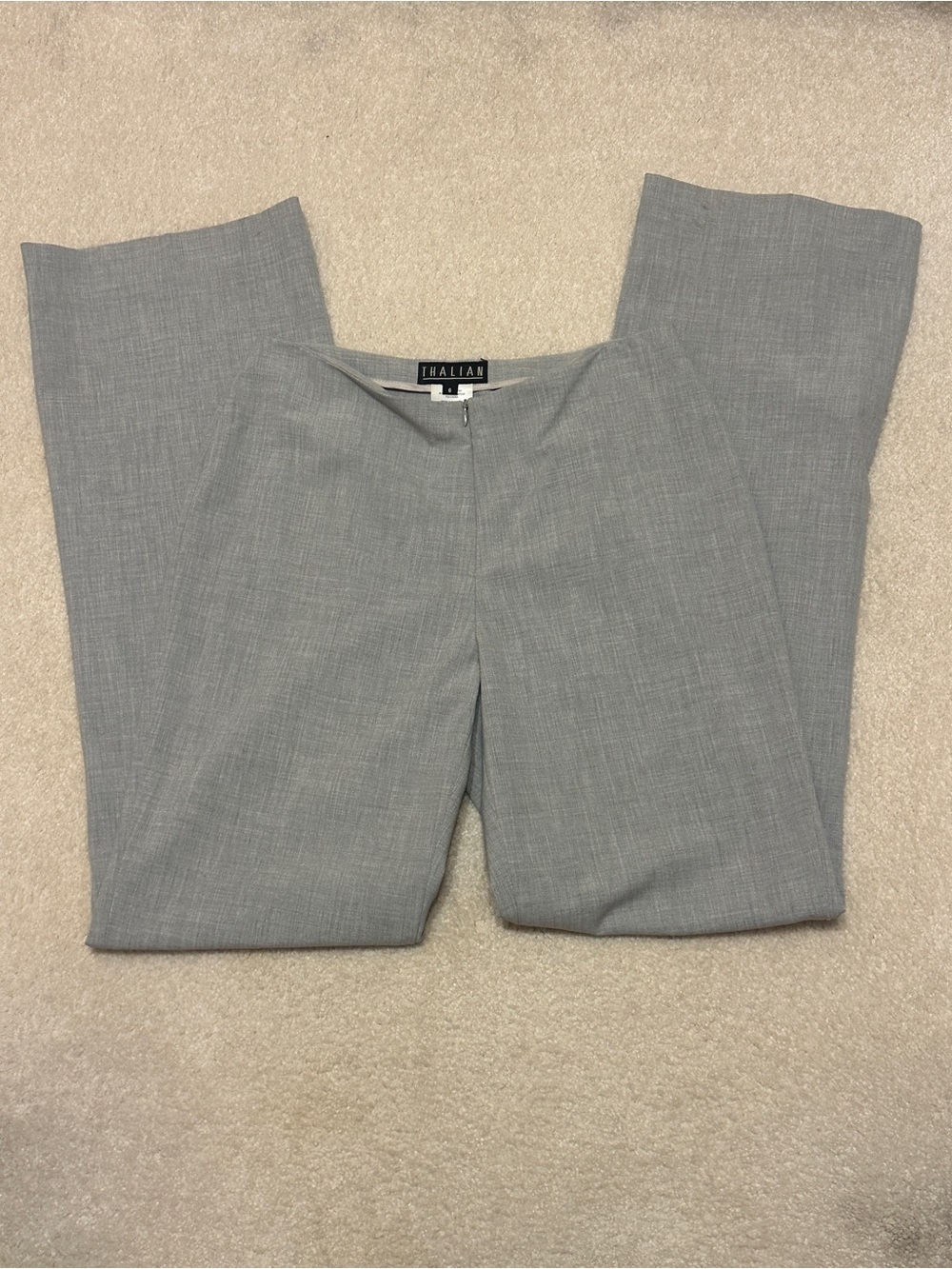 Thalian Light Gray Straight-Leg Women's Dress Trousers